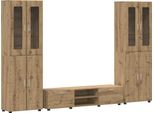 Syfax™ Set Mobile Tv Con Cassetto Rovere Artigianale Legno Multistrato