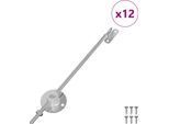 Vidaxl Cerniera Supporto Coperchio 12 Pezzi Argento 194 X 36 X 18 Mm Ferro