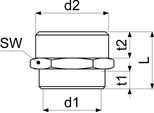 Js Reduziernippel Igxag Flachdichtend,3/4"X1"",Messing"
