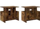 Syfax™ Supporto Tv 2 Pcs Rovere Fumé 50 X 35 X 45 Cm Legno Multistrato
