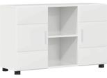 Vidaxl Credenza Con Scaffale Florin Bianco Lucido 88,5 X 30,5 X 55,5 Cm