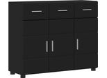 Vidaxl Credenza Florin Nero 88,5 X 30,5 X 73 Cm Materiale Ligneo