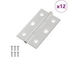 Vidaxl Cerniera Uni 12 Pezzi Argento 58 X 35 X 1 Mm Acciaio