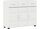 Vidaxl Credenza Con Scaffale Florin Bianco Lucido 88,5 X 30,5 X 73 Cm