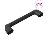Vidaxl Maniglia Uni 12 Pezzi Nero 380 X 34 X 85 Mm Alluminio E Pp