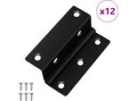 Vidaxl Cerniera 12 Pezzi Nero 38 X 17 X 60 Mm Ferro