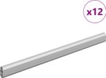 Vidaxl Binario Per Abiti 12 Pezzi Argento 764 X 15 X 29 Mm Lega Di Alluminio