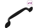 Vidaxl Maniglia Per Mobili 12 Pezzi Nero 130 X 19,4 X 22,3 Mm Alluminio