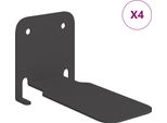Vidaxl Scaffale Galleggiante Invisibile 4 Pezzi Nero 6 X 11 X 6,5 Cm