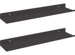 Syfax™ Scaffale Da Parete Con Lo Scaffale 2 Pcs Nero 40 X 8,5 X 2,5 Cm