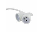 Chacon Extension HO5VVF 3G1.5 5M Dual Head White (Fr)