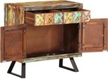 Vidaxl Cassettiera Multicolore 70X35X70 Cm Legno Massiccio Antico