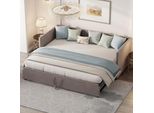 Proximax Divano Letto Estraibile In Velluto Grigio Con Reti A Doghe，Letto Multifunzionale Con Reti A Doghe (90/180 * 200 Cm)
