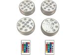 Inf Luci Led Rgb Impermeabili Per Piscina, Confezione Da 4, Con Telecomando
