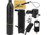 Dideep 0,5L Bombola Di Ossigeno Subacqueo Ventilazione Per Le Immersioni Set Con Adattatore (Bombola Nera Borsa Di Stoccaggio Nero)