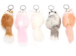 5Pcs Handicraft Fluffy Animal Keychain Portable Cute Key Ring Car Car Bag Pendant Decoration
