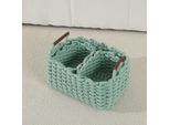 Set Di 3 Cesti In Cotone Intrecciato Grossolanamente Cesto Portaoggetti Per Corridoio, Camera Da Letto E Soggiorno, Colore: Verde