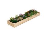Costway Letto Rialzato In Legno, Letto Da Giardino Con 2 Fioriere E Divisori, Letto Per Erbe, Letto Per Piante, Letto Per Fiori In Legno Di Abete 228 X62X25Cm Naturale