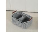Set Di 3 Cesti In Cotone Intrecciato Grossolanamente Cesto Portaoggetti Per Corridoio, Camera Da Letto E Soggiorno, Colore: Grigio
