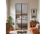 Zanzariera Con Velcro Protezione Antincendio In Fibra Di Vetro Per Balconi, Terrazze E Porte D'ingresso, Colore: Nero, Dimensioni: 85X240 Cm