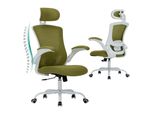 Colamy Sedia Ergonomica Per Ufficio - Sedia Da Scrivania In Rete Con Poggiatesta, Supporto Lombare, Braccioli Pieghevoli E Funzione Dondolo A 140°, Verde
