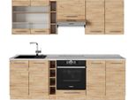 Vicco Cucina Componibile Fame-Line, 235 Cm , Pl Marmo, Quercia Dorata/Quercia Dorata