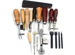Kit Di Strumenti Di Punzonatura Per L'artigianato In Pelle, Strumento, 19Pcs/Set Per L'artigianato In Pelle Fai Da Te