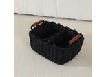 Set Di 3 Cesti In Cotone A Trama Grossa Cesto Portaoggetti Per Corridoio, Camera Da Letto E Soggiorno, Colore: Nero