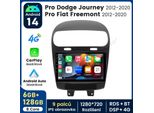9 "Android 14 Carplay Autoradio Per Fiat Freemont 2012-2020 Gps Navi Wifi 4G-LTE Bt Dab+ Swc Usb Dsp 6GB+128GB 8-Core"