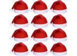 12Pcs Cappello Di Babbo Natale Vacanze Per Adulti Unisex Comfort Cappelli Di Natale Capodanno Festa Accessori Rosso