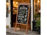 Fativo Lavagna Da Esterno In Legno: Espositore Pieghevole Con Lavagna Magnetica, Supporto Pubblicitario Per Caffè E Ristoranti, 42,5×90 Cm, Marrone