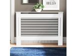 Fativo Copritermosifone 111X19X92Cm: Copritermosifone Alto Bianco, In Mdf Spesso, Con Lamelle Orizzontali