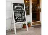Fativo Lavagna Da Esterno In Legno: Espositore Pieghevole Con Lavagna Magnetica, Supporto Pubblicitario Per Caffè E Ristoranti, 42,5×90 Cm, Grigio