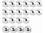 20Pcs 17Mm Dado Ruota Auto Hub Vite Protezione Antifurto Coperchio Argento