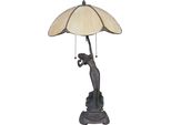 Clayre & Eef Lampada Da Tavolo Tiffany Ø 41X70 Cm Vetro Beige Marrone
