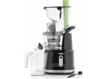 Princess 202045 Entsafter Easy Fill, Langsamer Entsafter, Schwarz, Silber, LED, Schritt, 60 RPM, 0,9 l