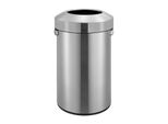 Eko - Cestino Per Rifiuti Urbani 60 Litri - Acciaio Inox - Acciaio Inox Opaco