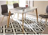 Tavolo Da Pranzo Merle 140-180X80Cm Rovere Riviera / Bianco Opaco Tavolo Da Sala Da Pranzo Tavolo Da Cucina
