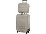 Damen Business Kosmetik und Reisekoffer 2er Set Licht Grau Bowatex