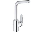 Grohe Eurodisc Cosmopolitan Mitigeur Monocommandé Pour Lavabo, L-Size, Vidage à Tirette, Bec Tube Orientable, Saillie 143Mm, 23054003, 23054003