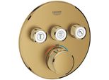 Thermostat Grohe Grohtherm Smartcontrol Avec Trois Vannes D'arrêT, Rosette Murale Ronde, 29121GN0, 29121GN0
