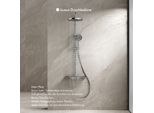 Sistema Doccia Homelody Cromato, Set Doccia Per Bagno, Doccia Completa Con Ripiano Portaoggetti, Set Doccia In Acciaio Inox, Set Doccia Con Ampia