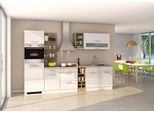 Küchenzeile 300 cm weiß MARANELLO-03 inkl. E-Geräte, Weiß Hochglanz mit E-Geräten B x H x T ca. 300 x 200 x 60cm