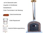 Holzbefeuerter Pizzaofen Ventura red AL 120 inkl. Kaminrohr und Regenhut : ohne Zubehör Zubehör Holzbackofen: ohne Zubehör