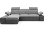 Divano Ad Angolo Divano Ad Angolo Imbottito Con Box Letto Funzione Notte Nero Nero-Grigio Recamiere Sinistra