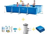 Piscina Intex Frame - 450 X 220 X 84 Cm - Include Pacchetto Di Manutenzione Ways, Pompa Filtro E Telo Di Fondo