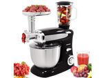 Syntrox Germany Teigknetmaschine 1300W 6,5L mit Fleischwolf schwarz