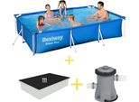 Piscina Bestway - Steel Pro - 300 X 201 X 66 Cm - Inclusa Vela Solare E Pompa Filtro