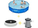 Piscina Bestway - Steel Pro - 366 X 76 Cm - Inclusa Vela Solare E Pompa Filtro