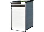Box Per Bidoni Della Spazzatura In Legno 73X85X127 Cm Per Bidoni Da 240 L Con Molla A Gas E Coperchio In Zinco
